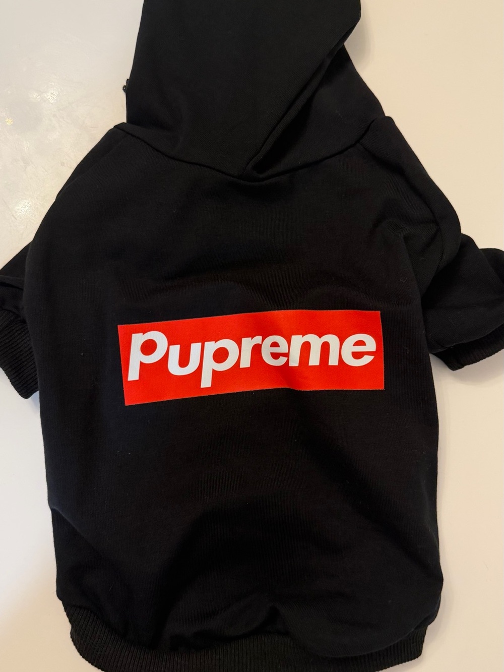 Black Hoodie with Red Logo "Pupreme"